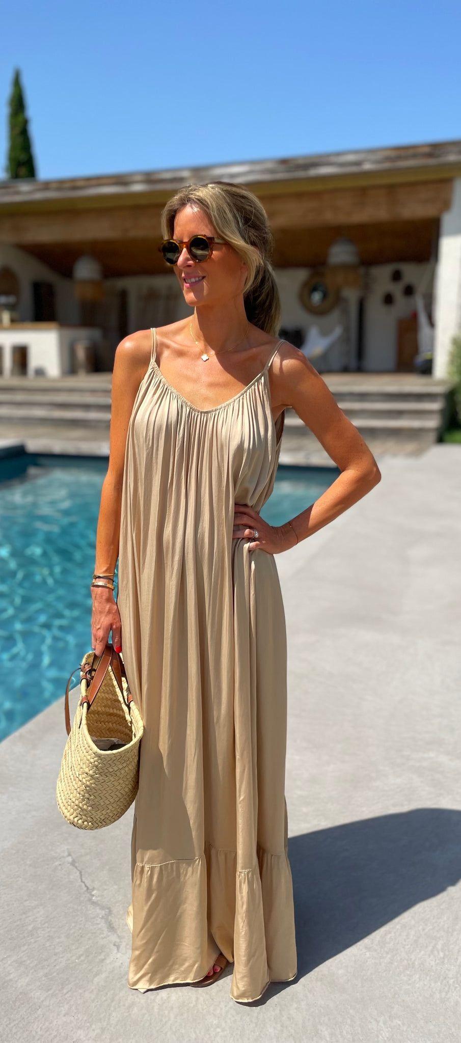 Robe longue dos-nu - Golden