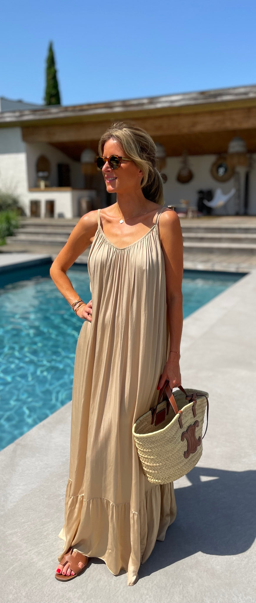 Robe longue dos-nu - Golden